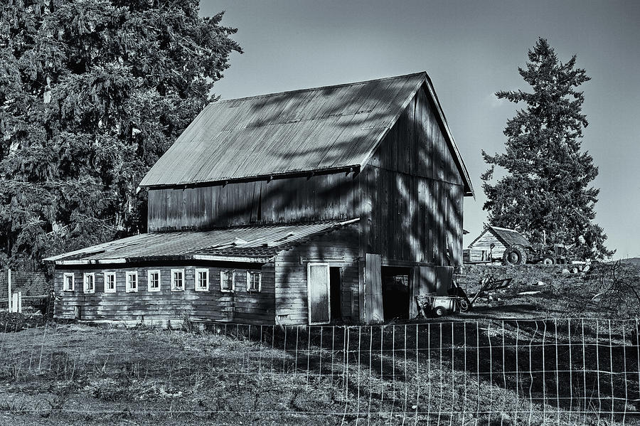 Architecture Photograph - Barn Past its Prime V3 Selenium by Brian Nicol