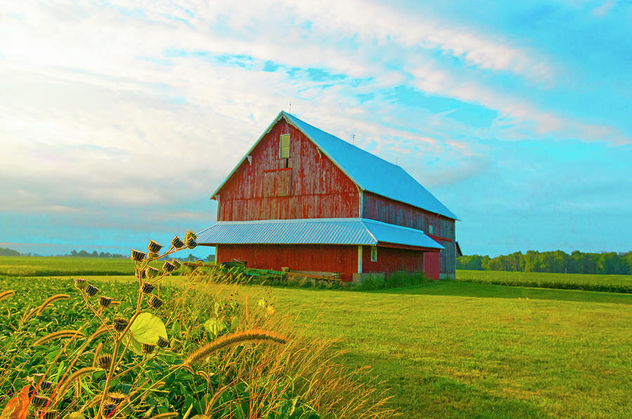 Barn-Red Barn-Family Farm at Sunrise-Tipton County Indiana Photograph ...