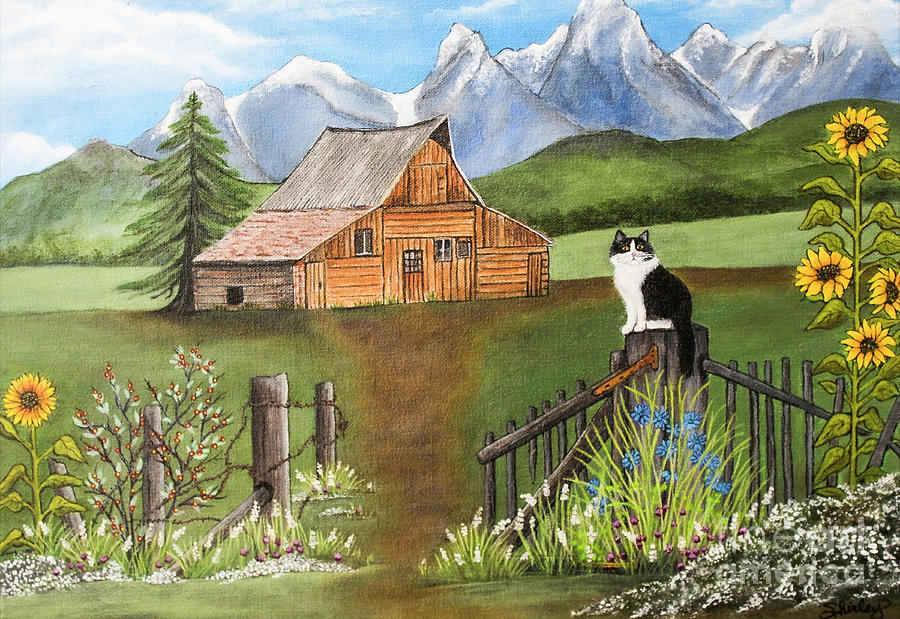 Barn Scene Painting by Shirley Dutchkowski