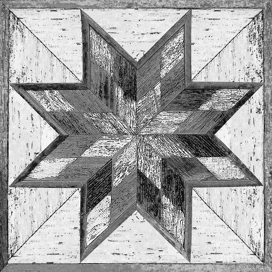 Barn Star Quilt E Digital Art by Jean Plout