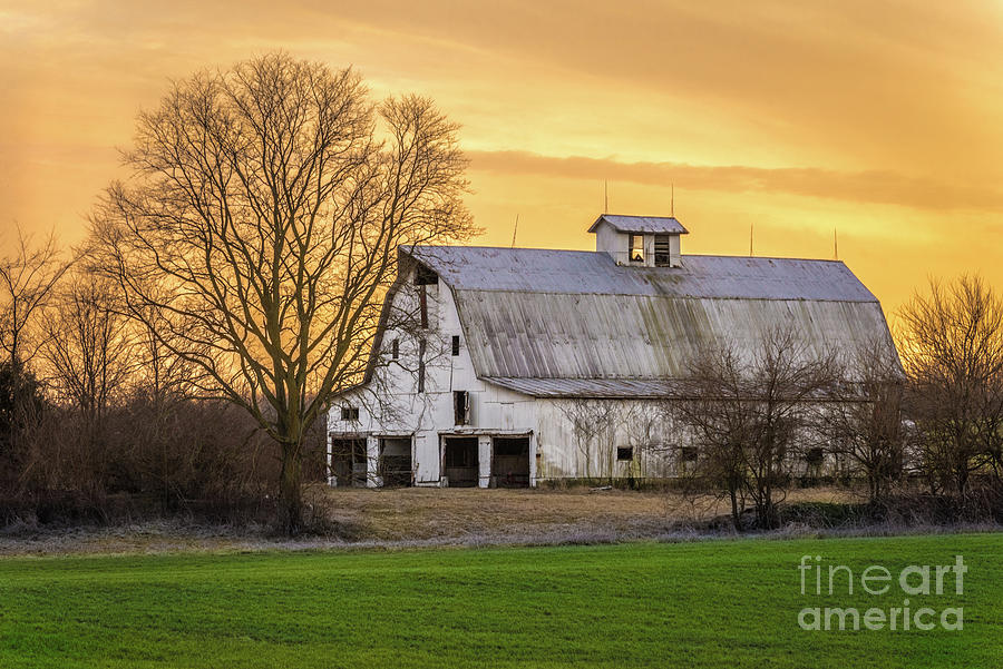Barn Sunset - Orleans - Indiana Photograph by Gary Whitton