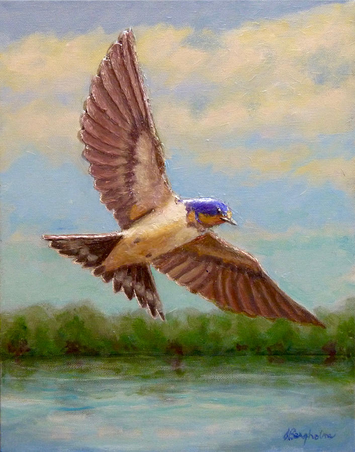 Barn Swallow Painting by Joe Bergholm