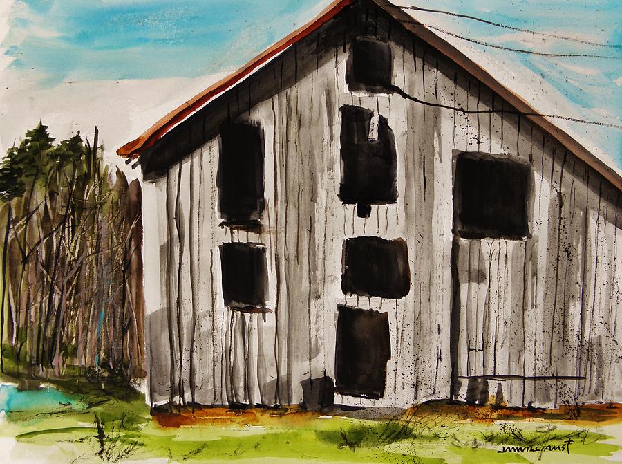 Barn Windows Painting by John Williams
