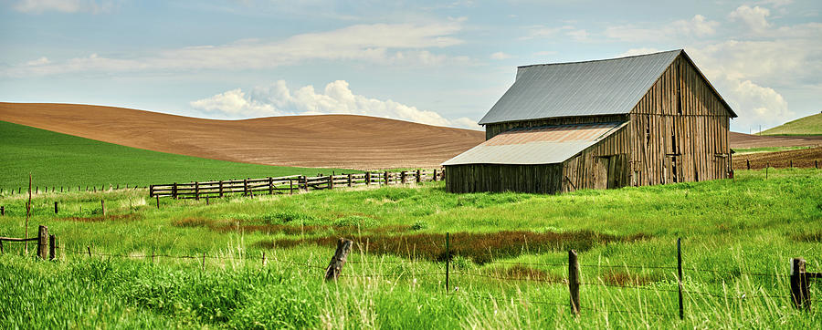 Barn with lean-to Photograph by Paul Freidlund