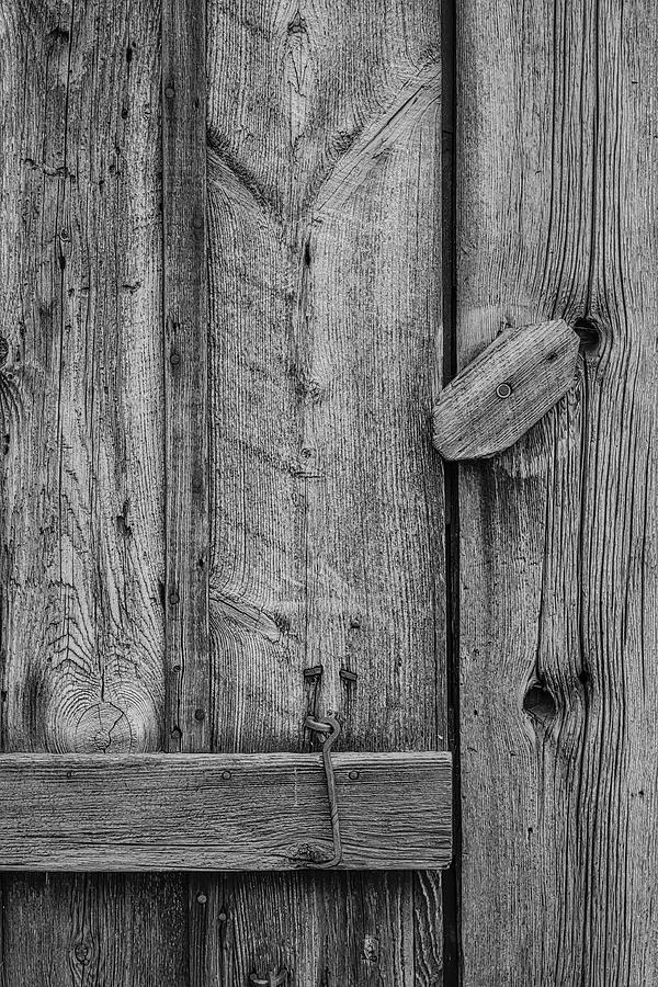 Barn Wooden Door BW Photograph by Susan Candelario