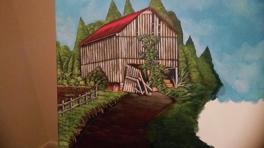 Barn-Work In Progress UNFINISHED Painting by James Cain Jr