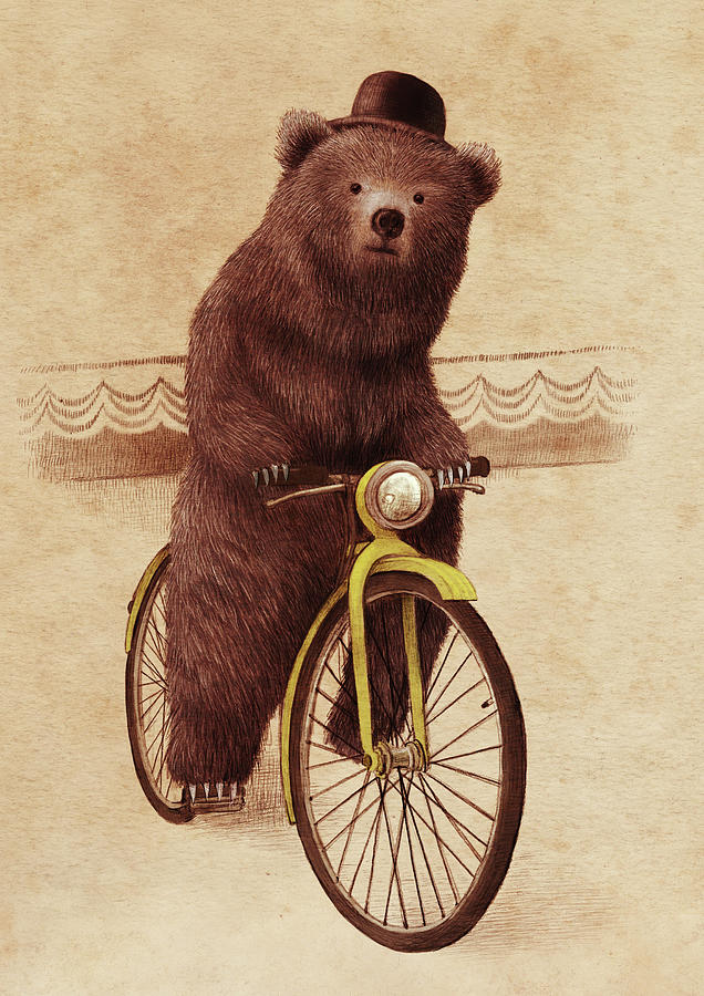 Bear Drawing - Barnabus by Eric Fan