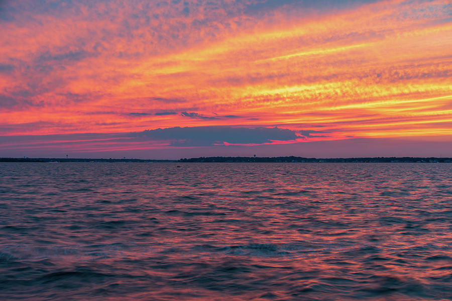 Barnegat Bay Red Sky Sunset Photograph by Chad Dikun