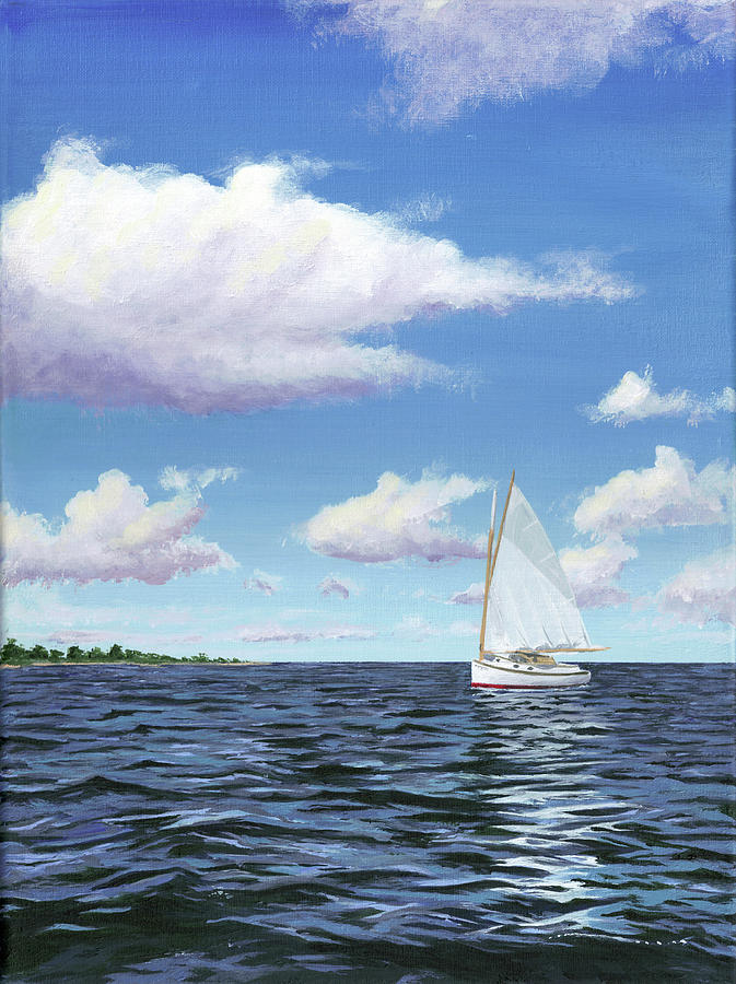 Barnegat catboat Painting by Jeff Yaschur - Fine Art America