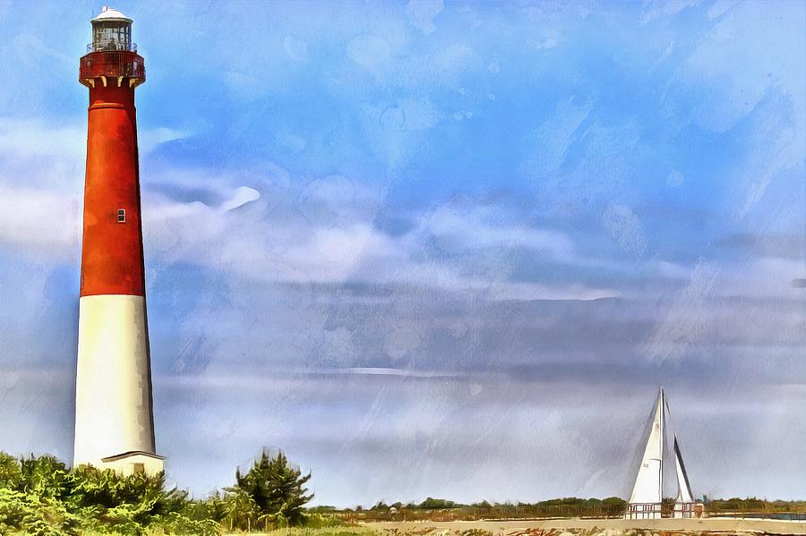 Barnegat Lighthouse painting Photograph by Geraldine Scull - Fine Art ...