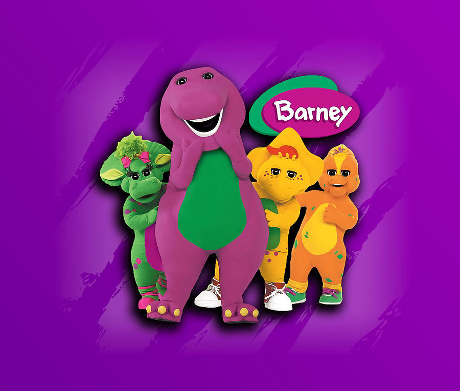 Barney the dinosaur and friends Comforter Painting by Ken Stevens | Pixels