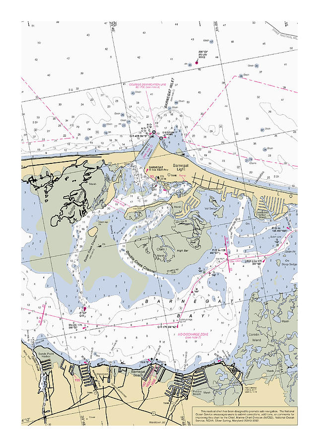 Barngat Inlet, Custom Chart Digital Art by Nautical Chartworks - Fine ...