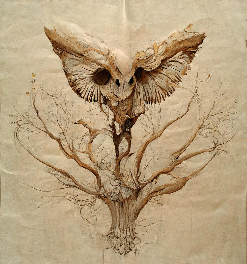 BarnOwl of the Elder Tree Digital Art by Alexis King-Glandon