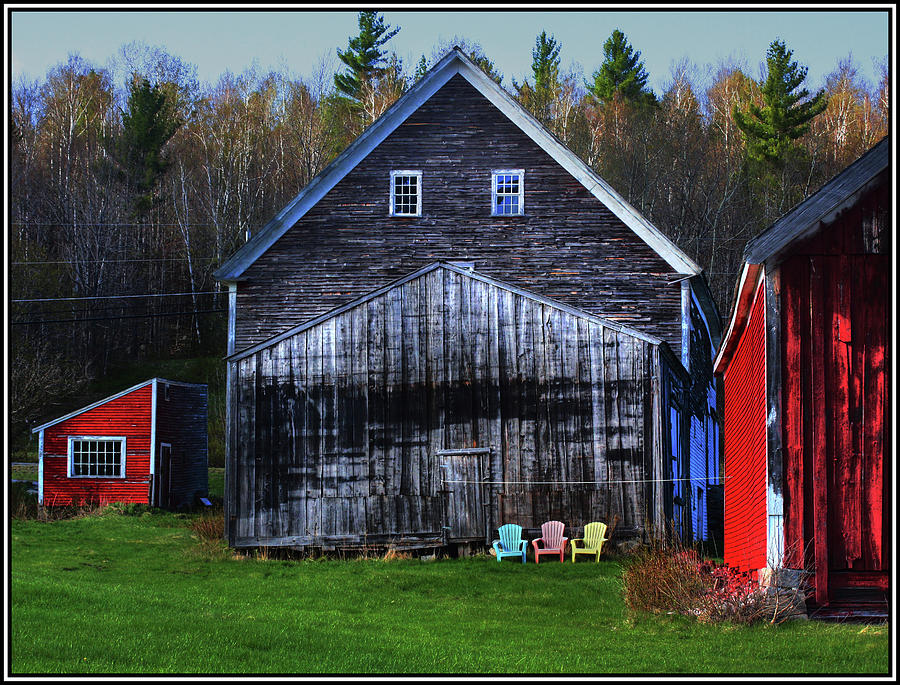 Barns and Chairs 3 Each Photograph by Wayne King