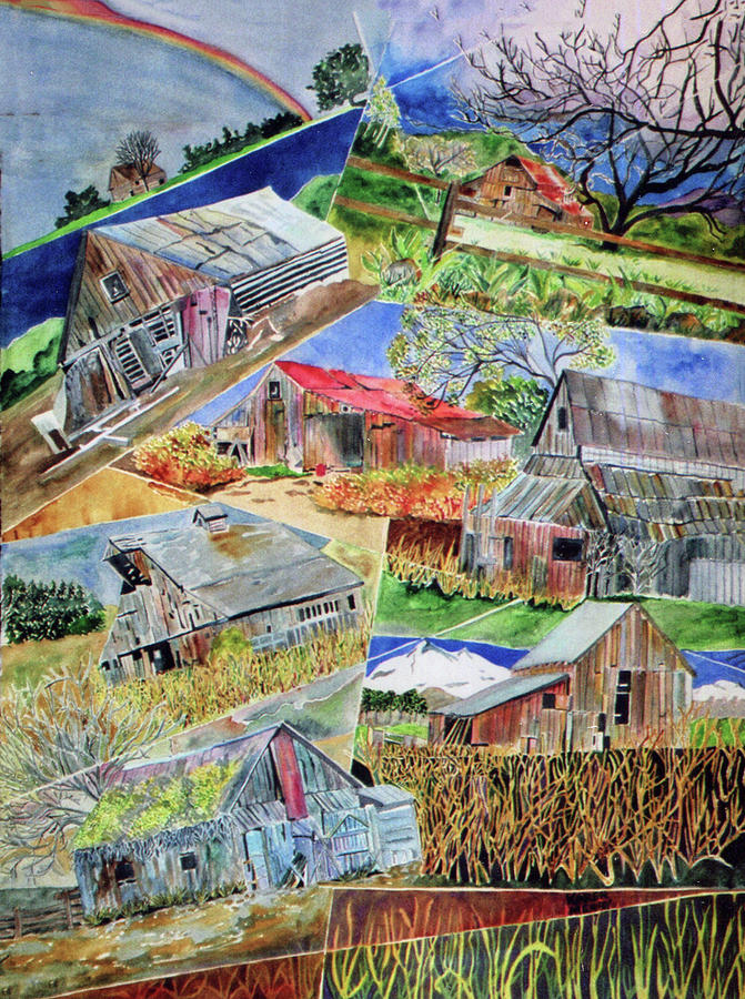 Barns Painting by Karen Merry