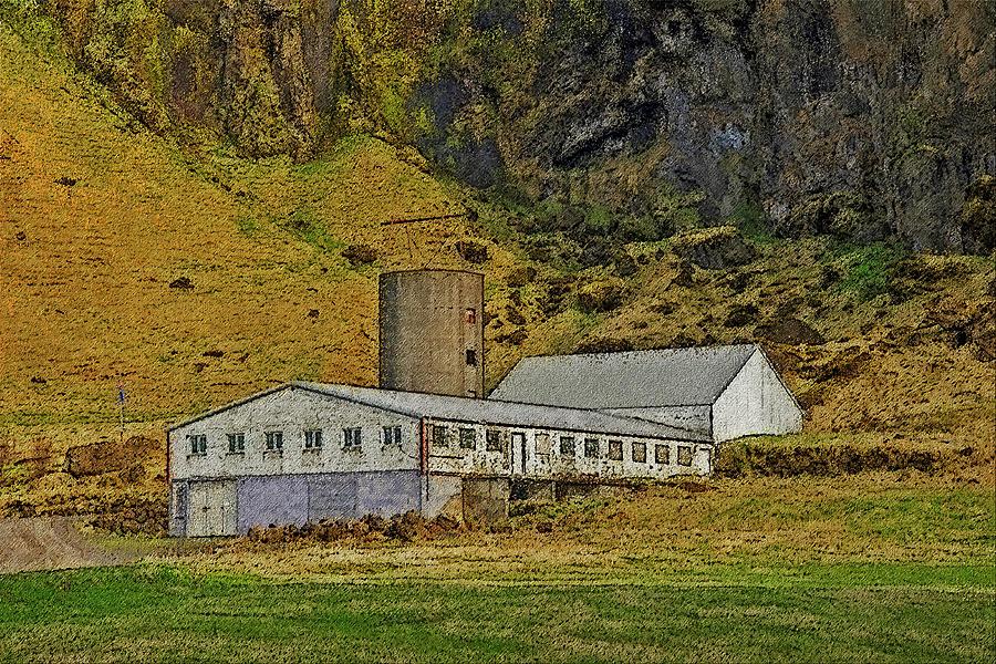 Barns near the Volcano Digital Art by Frans Blok