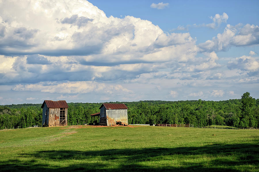 Barns on a Hill Photograph by Fon Denton
