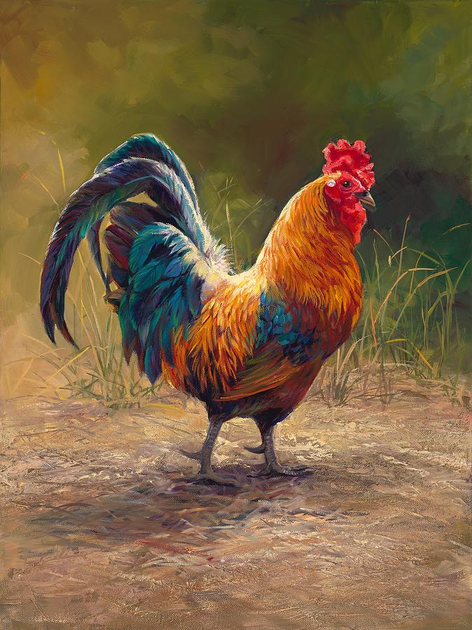Rooster Painting - Hot Stuff by Laurie Snow Hein