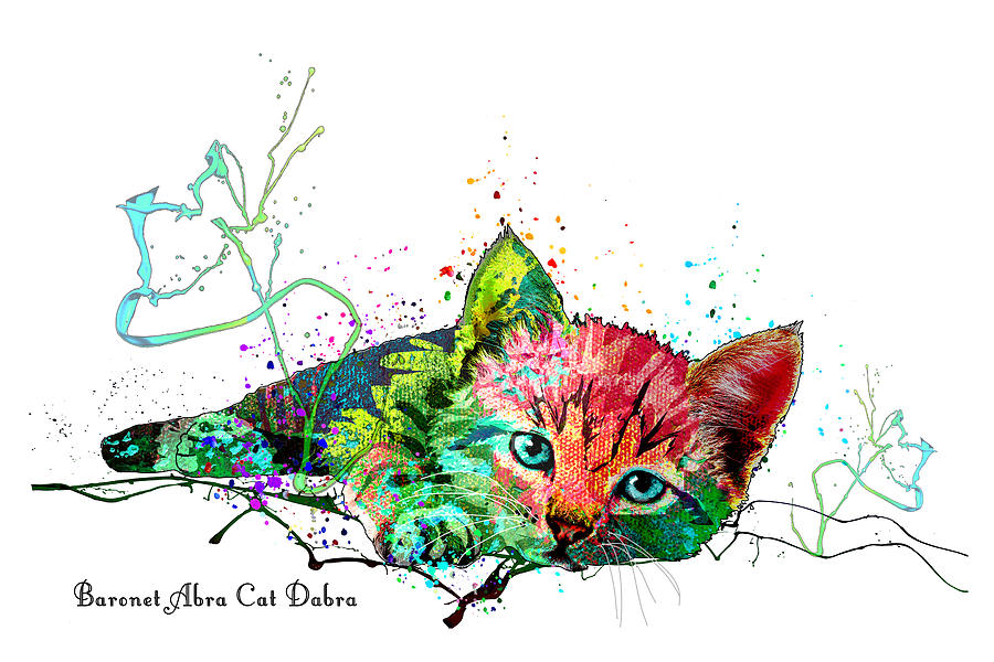 Baronet Abra Cat Dabra Painting by Miki De Goodaboom