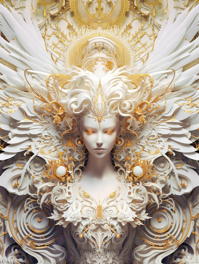 Baroque Angel 04 Fractal Style Digital Art by Matthias Hauser