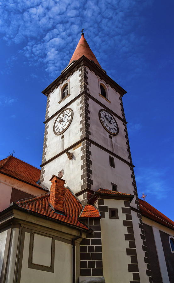 Baroque church tower in Varazdin, Croatia Photograph by Elenarts - Elena Duvernay photo