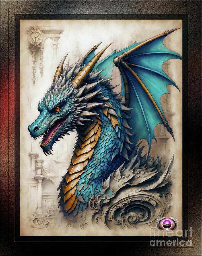 Baroque Mythical Gothic Dragon Of Lore AI Concept Art by Xzendor7 Digital Art by Xzendor7