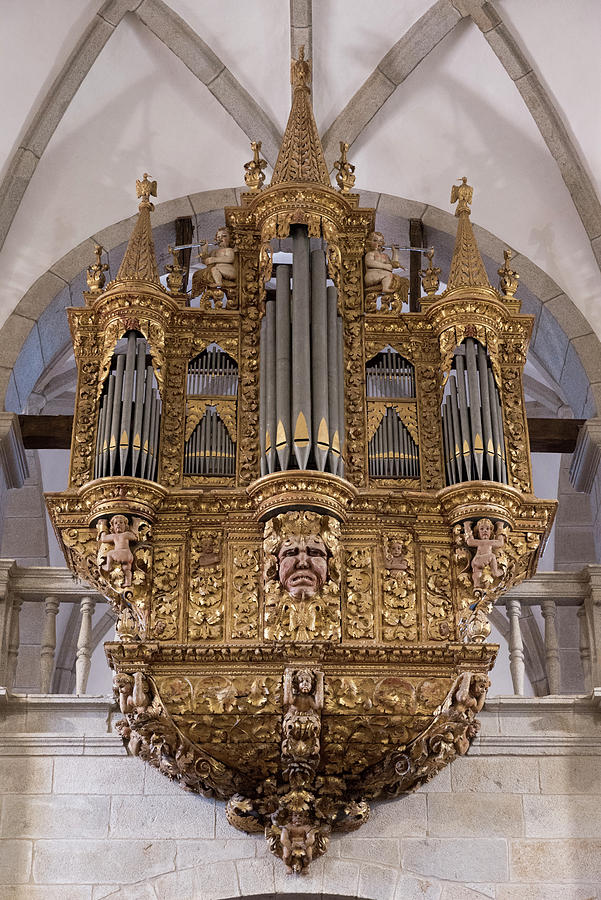Baroque pipe organ in Miranda do Douro Cathedral Photograph by RicardMN Photography