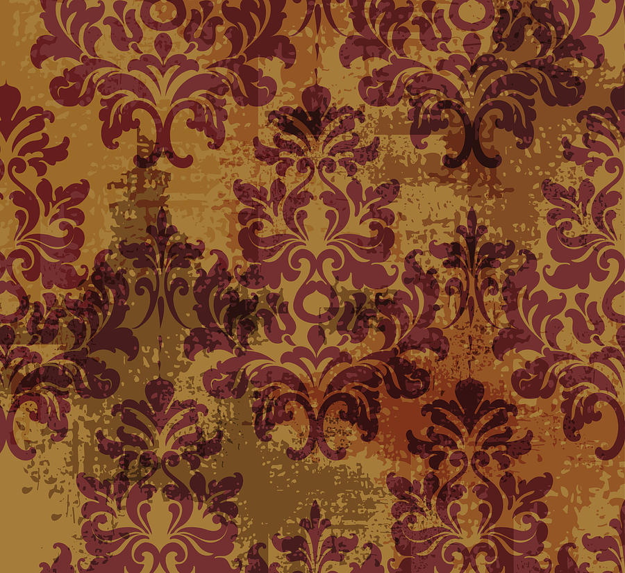 Baroque Rococo Seamless Pattern Drawing