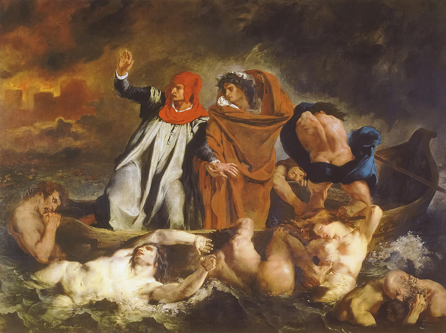Eugene Painting - Barque of dante by Eugene Delacroix
