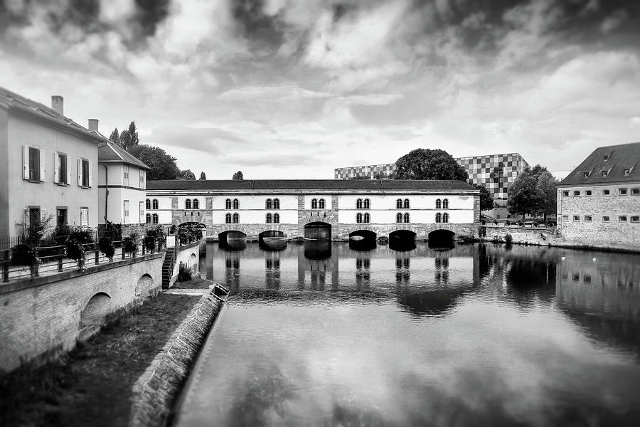 Barrage Vauban Strasbourg France Black and White  Photograph by Carol Japp