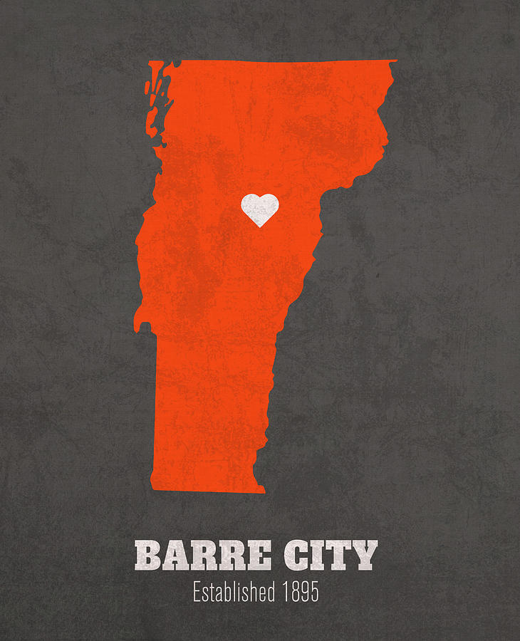 Barre City Vermont City Map Founded 1895 Community College of Vermont ...