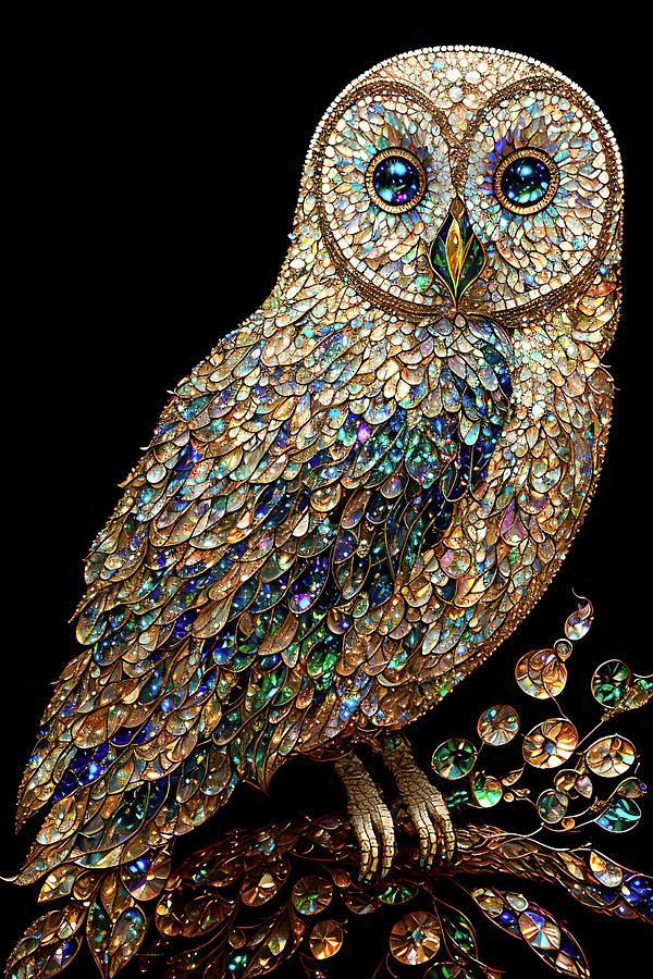 Owl Stain Glass  Diamond Painting Bling Art