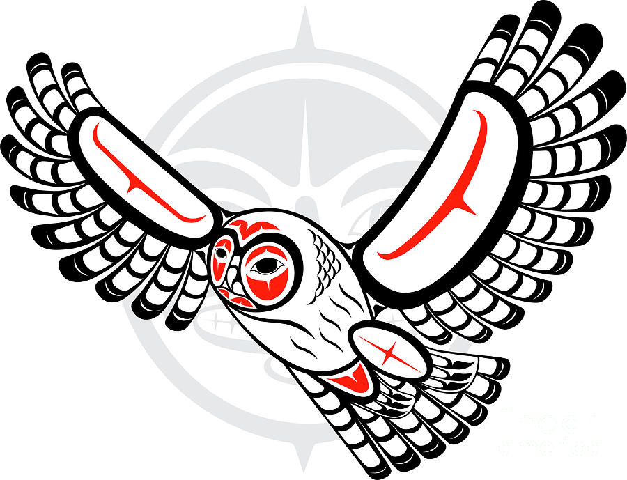 Horned Owl Lon French Signed Print Haida Northwest Coast Native Art 