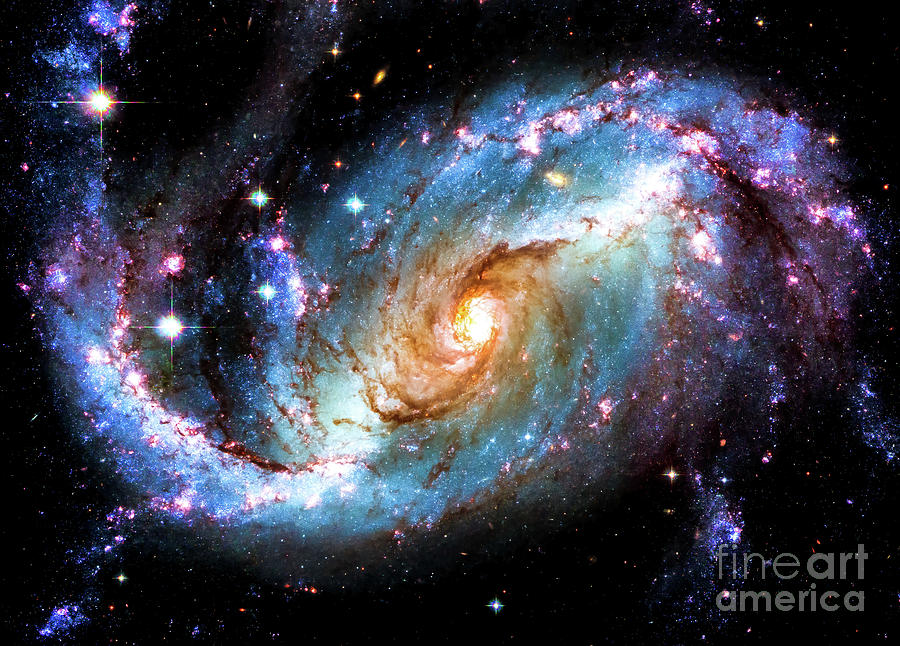 Barred Spiral Galaxy NGC 1672 Photograph by Nasa | Fine Art America