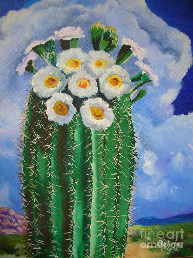 Barrel Cactus Painting by Melinda Etzold