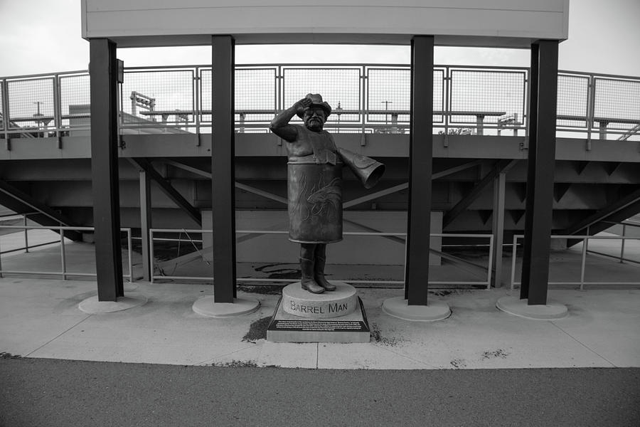 Barrel man statue at Mile High Stadium in Denver Colorado Photograph by Eldon McGraw