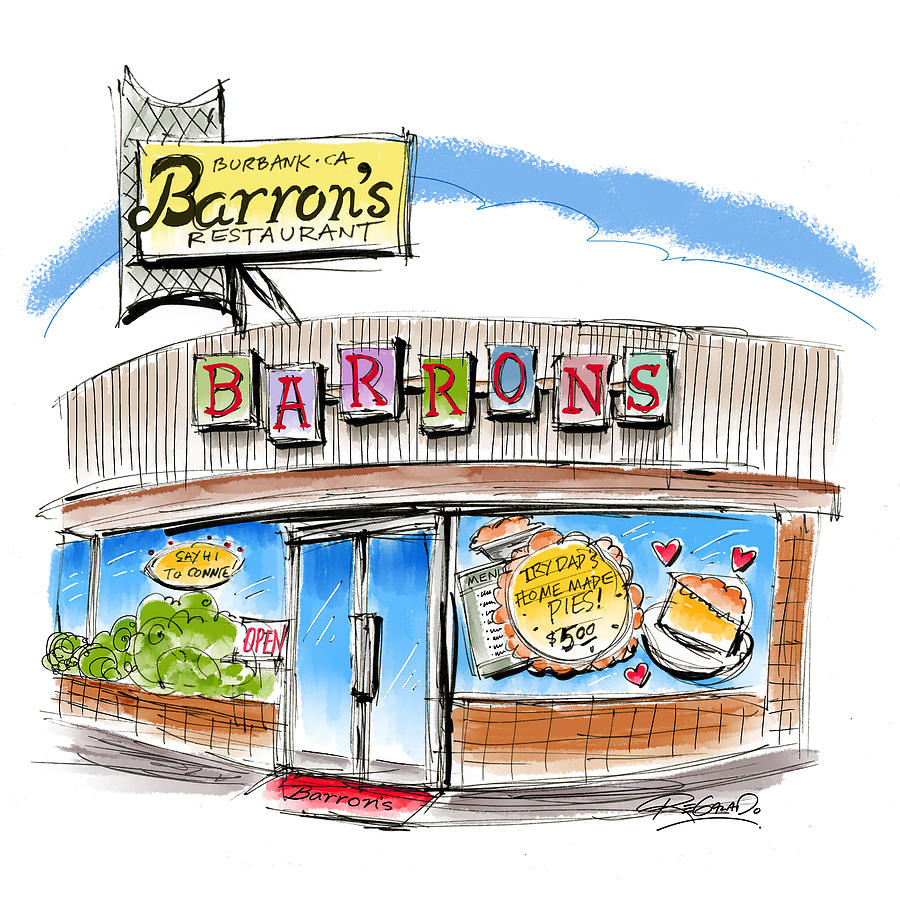 Barron's Restaurant Mixed Media by Ron Regalado Fine Art America