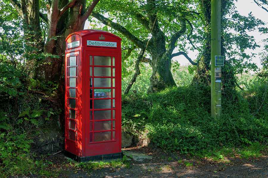Barrow Way Cross Red Telephone Box Dartmoor Photograph by Helen Jackson
