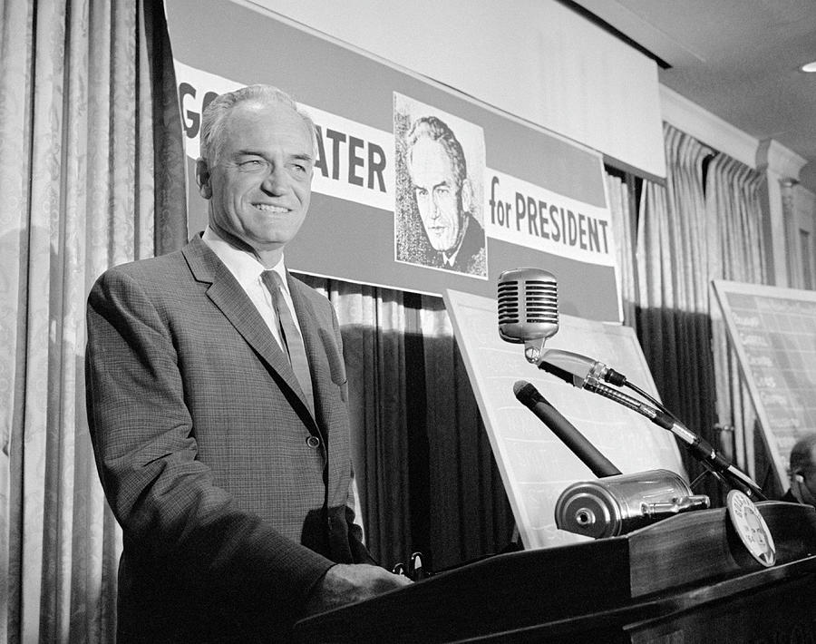 Politician Photograph - Barry Goldwater During New Hampshire Primary - 1964 by War Is Hell Store