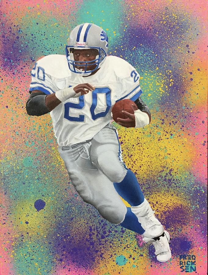 Barry Sanders Poster Detroit Lions NFL Football Framed Wall 