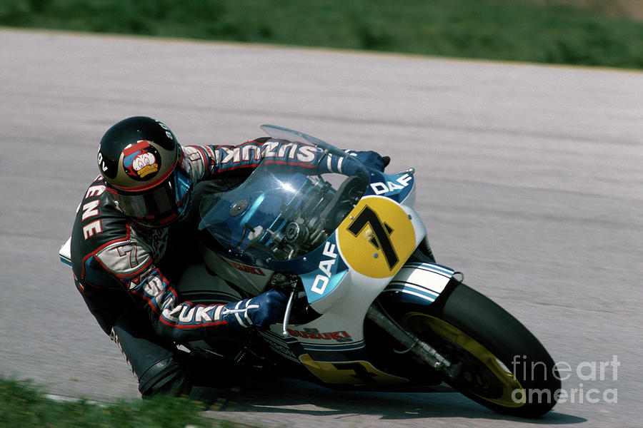 Barry Sheene. 1984 Nations motorcycle Grand Prix Photograph by Oleg Konin