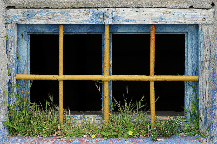 Yellow Photograph - Bars of Thira by James Covello Yellow Photograph - Bars of Thira by James Covello