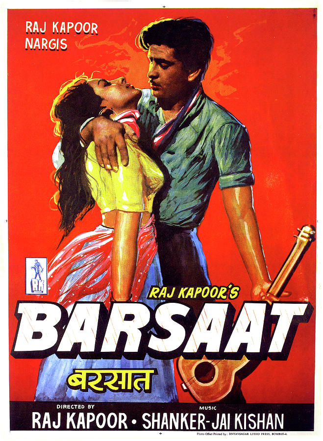 1949 Mixed Media - Barsaat poster 1949 by Stars on Art