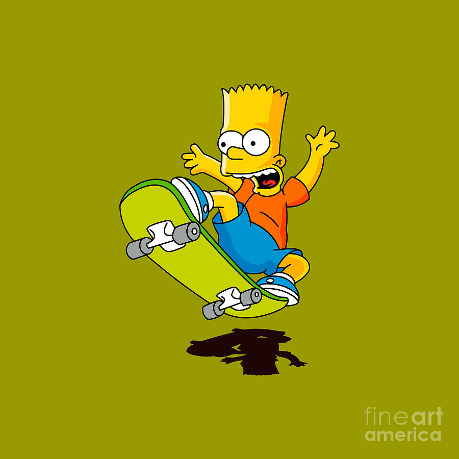 Bart Simpson Drawing - Bart Simpson by Hafshah Uyainah