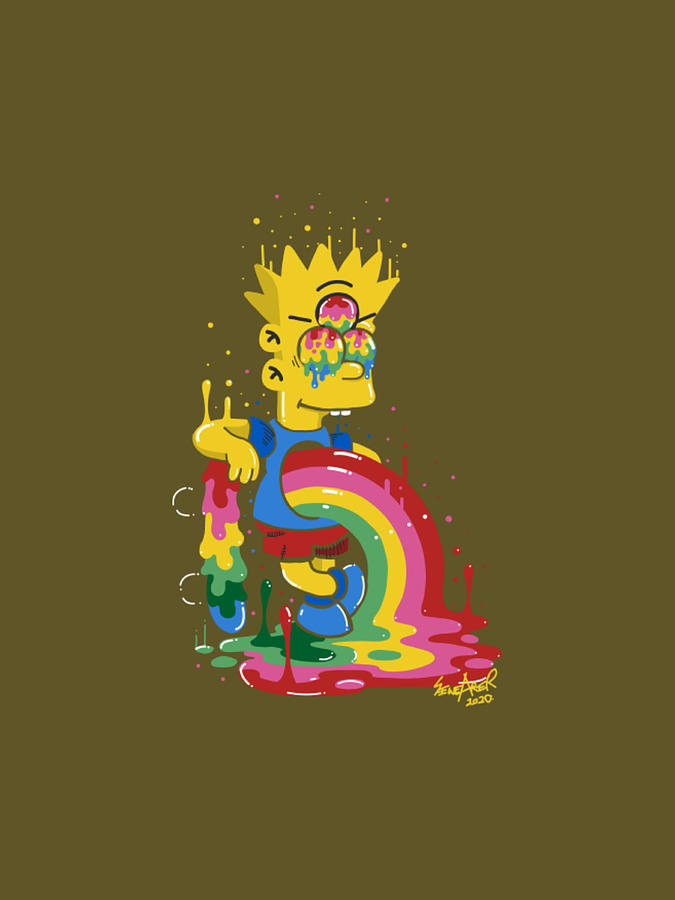 Bart Simpson Trippy Alien Bart Digital Art by Duong Ngoc son