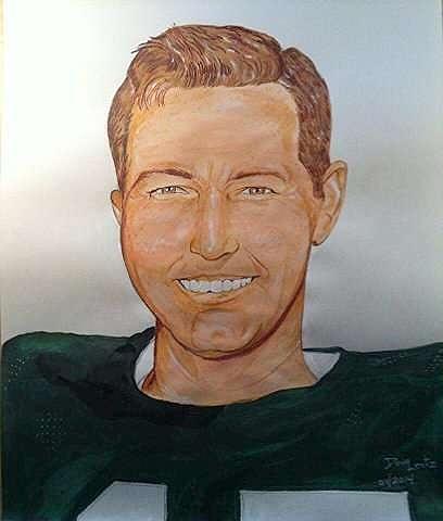 Bart Starr. Painting by Douglas Lentz - Pixels