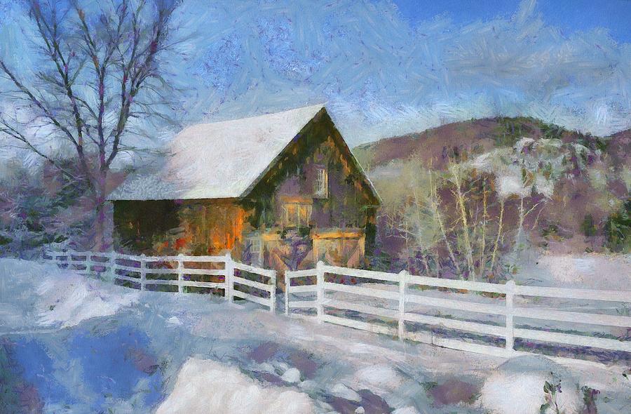 Bartlett Barn in Winter Photograph by Tricia Marchlik