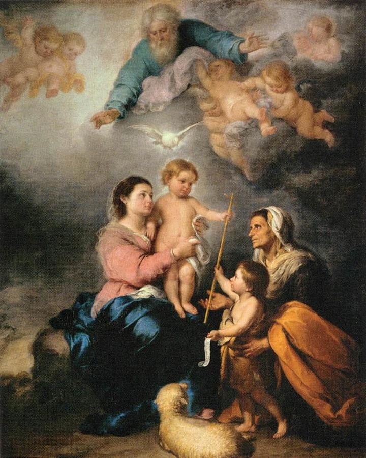 Bartolome Esteban Murillo - The Holy Family Painting by Les Classics ...