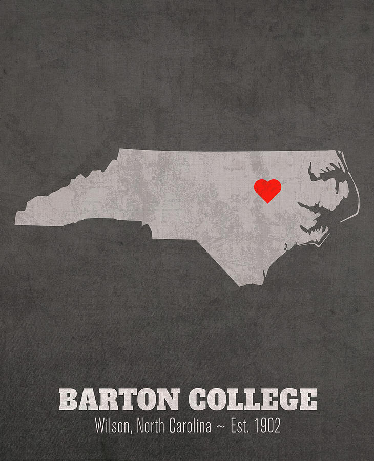 Barton College Wilson North Carolina Founded Date Heart Map Mixed Media