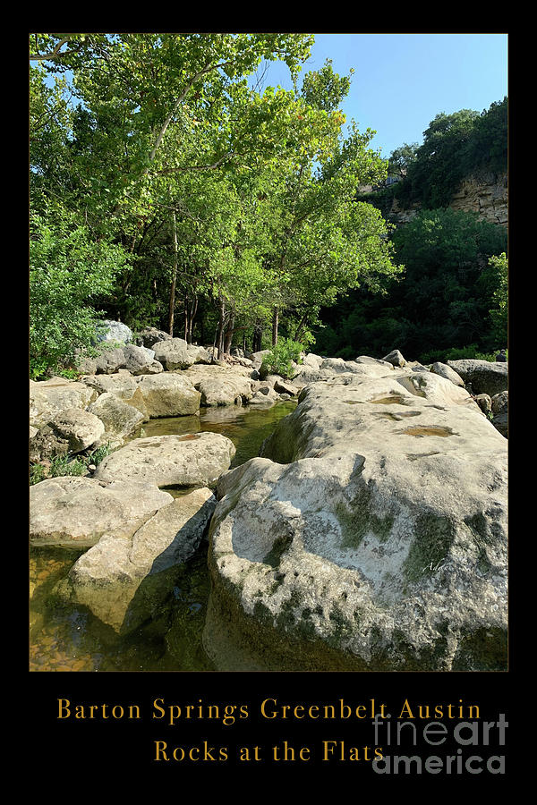 Barton Springs Greenbelt Austin Rocks at the Flats Poster Photograph by Felipe Adan Lerma